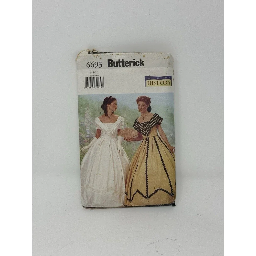 BUTTERICK Sewing Pattern 6693 Misses Historical Costume, SZ AA6-10, Uncut
